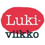 Luki-viikko tunnus, jossa teksti luki punaisen soikion sisällä valkoisella ja alapuolella teksti viikko mustalla.
